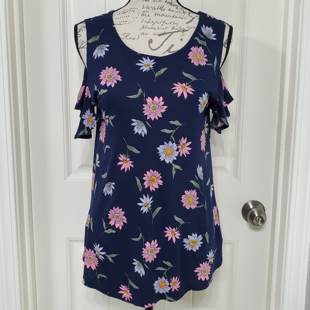 Old Navy Cold Shoulder Top With Ruffled Sleeves